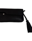 Antares Rio Leather Clutch Bag in Black