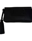 Antares Rio Leather Clutch Bag in Black