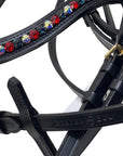 Halter Ego 'Charleston' Patent Double Bridle in Black/ Multi 