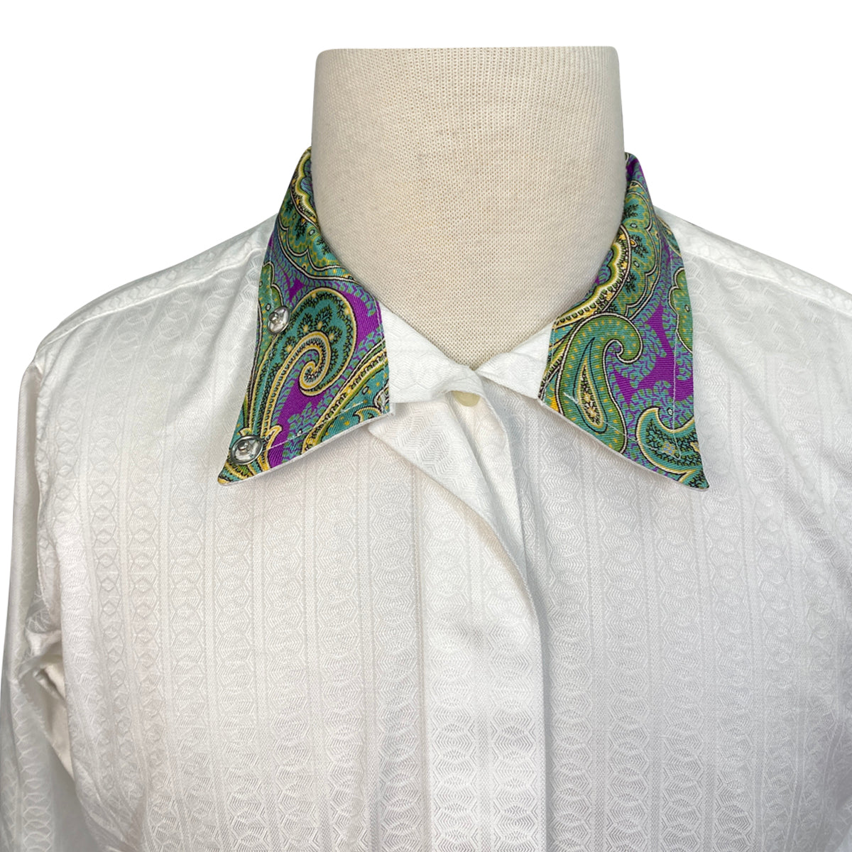 Essex Classics Performance Coolmax Show Shirt in White/Paisley 