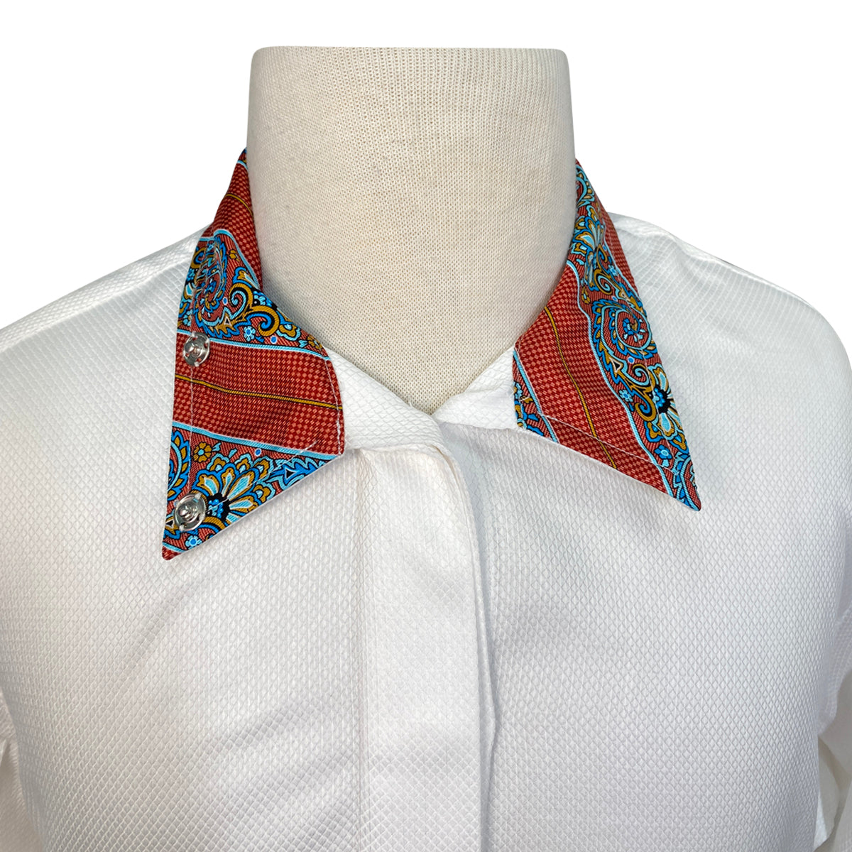 Essex Classics Performance Coolmax Show Shirt in White/Stripped Paisley