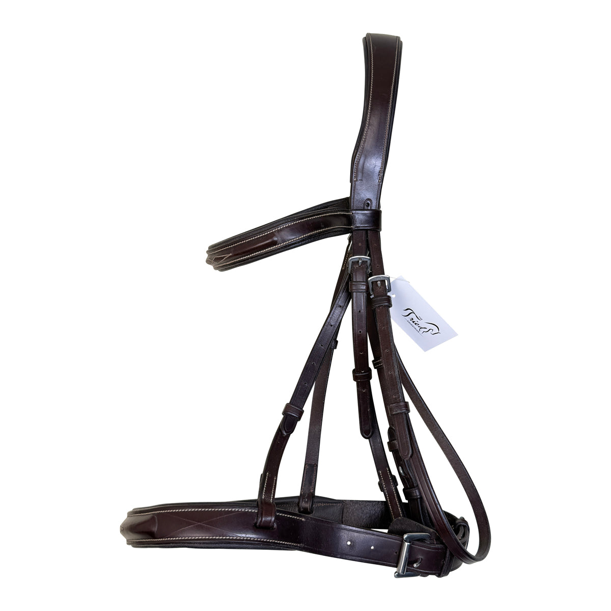 Fancy Stitched Padded Bridle in Brown