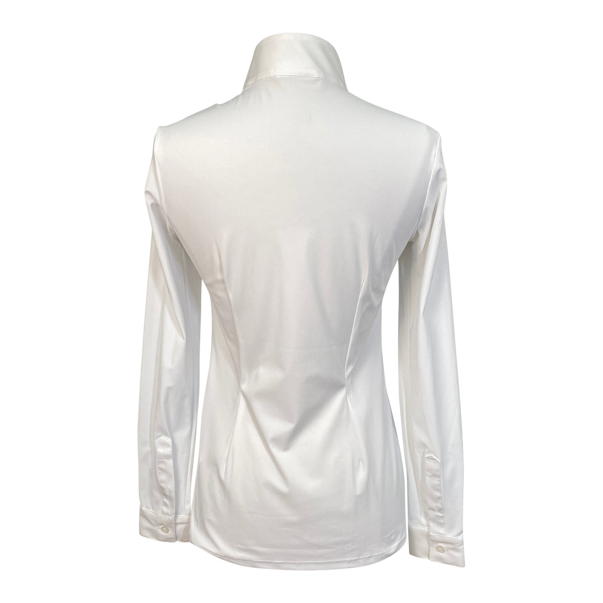Cavalleria Toscana Jersey L/S Competition Shirt w/Perforated Shoulder Inserts in White w/Black