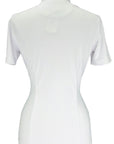 Back of Essex Classics Talent Yarn Short Sleeve in White w/Multi Stripe