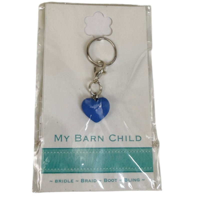 My Barn Child Matte Heart Bridle Charm in Blue