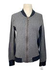 Two Bits Equestrian The Herringbone Full Zip in Grey/Black