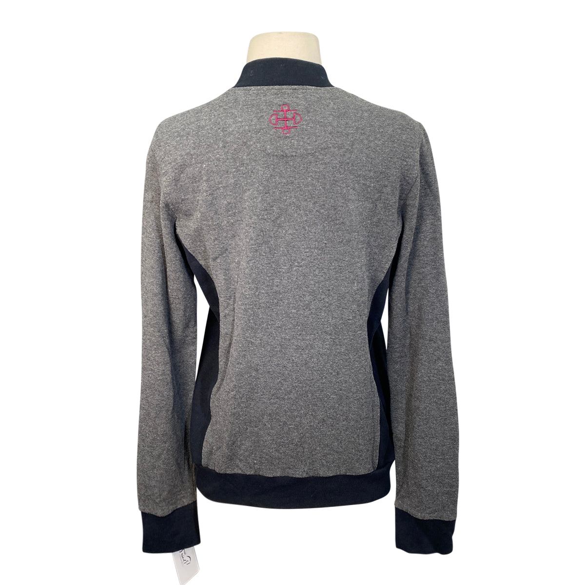 Two Bits Equestrian The Herringbone Full Zip in Grey/Black