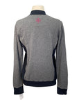 Two Bits Equestrian The Herringbone Full Zip in Grey/Black