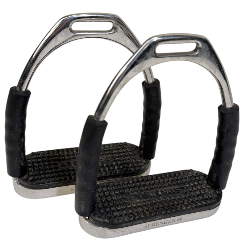 Herm Sprenger 'System-4' Stirrup Irons in Stainless Steel/Black