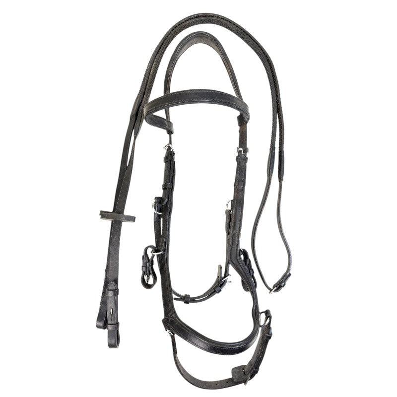 Rambo Micklem Original Competition Bridle w/Reins in Black - Large Horse
