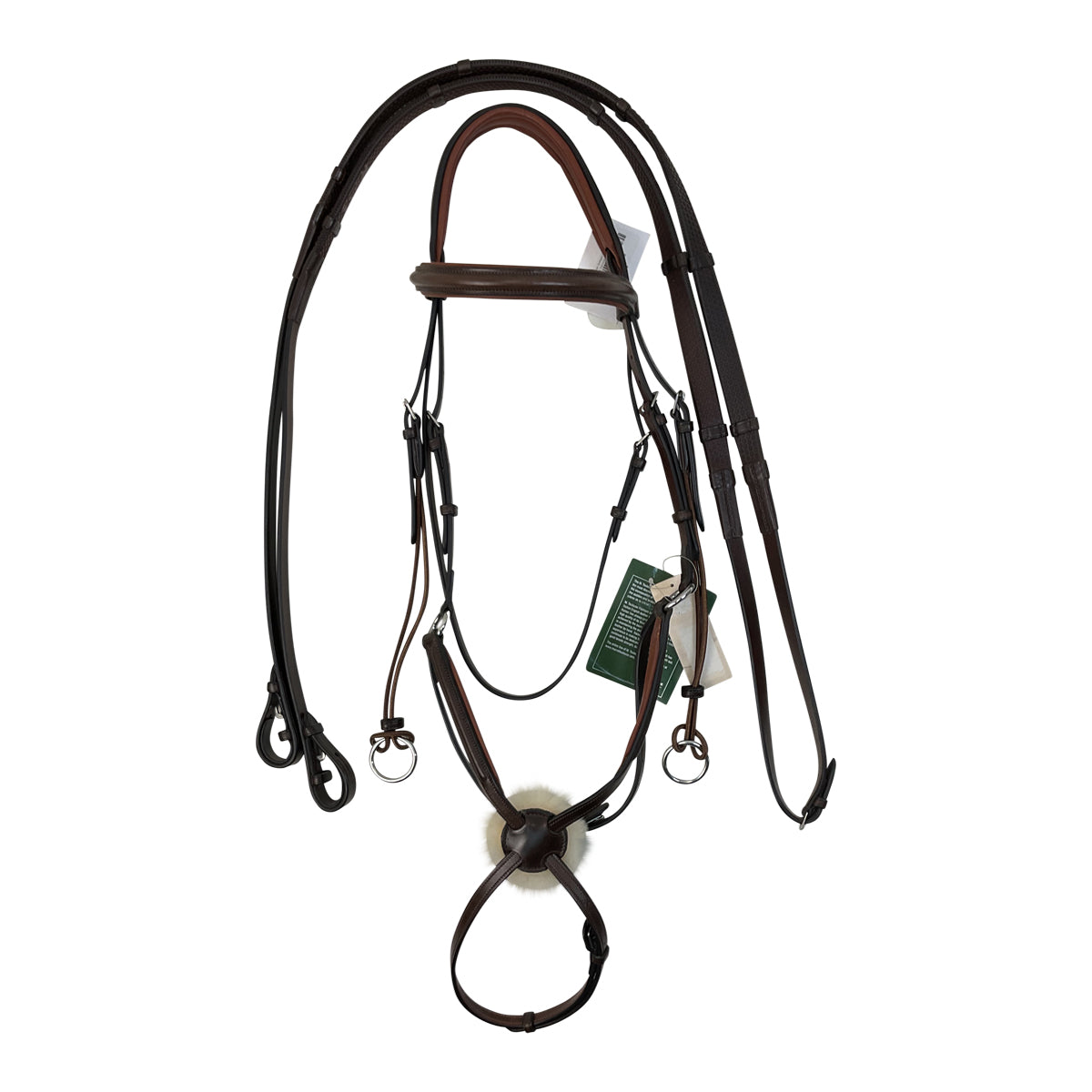 M. Toulouse Jumper Bridle w/Rope Gag Cheeks in Chocolate/Cognac