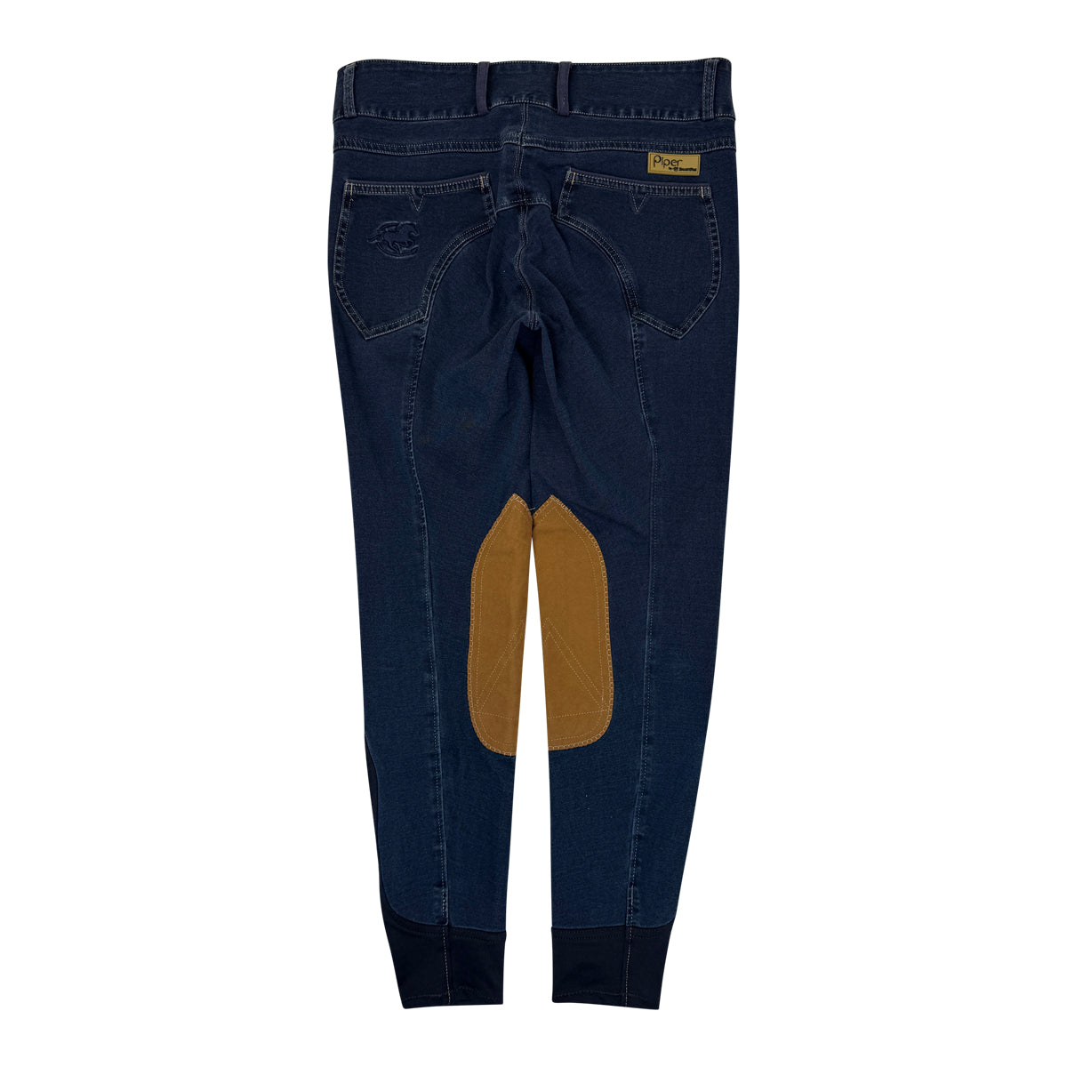 SmartPak Piper Denim Knee Patch Breeches in Blue Denim