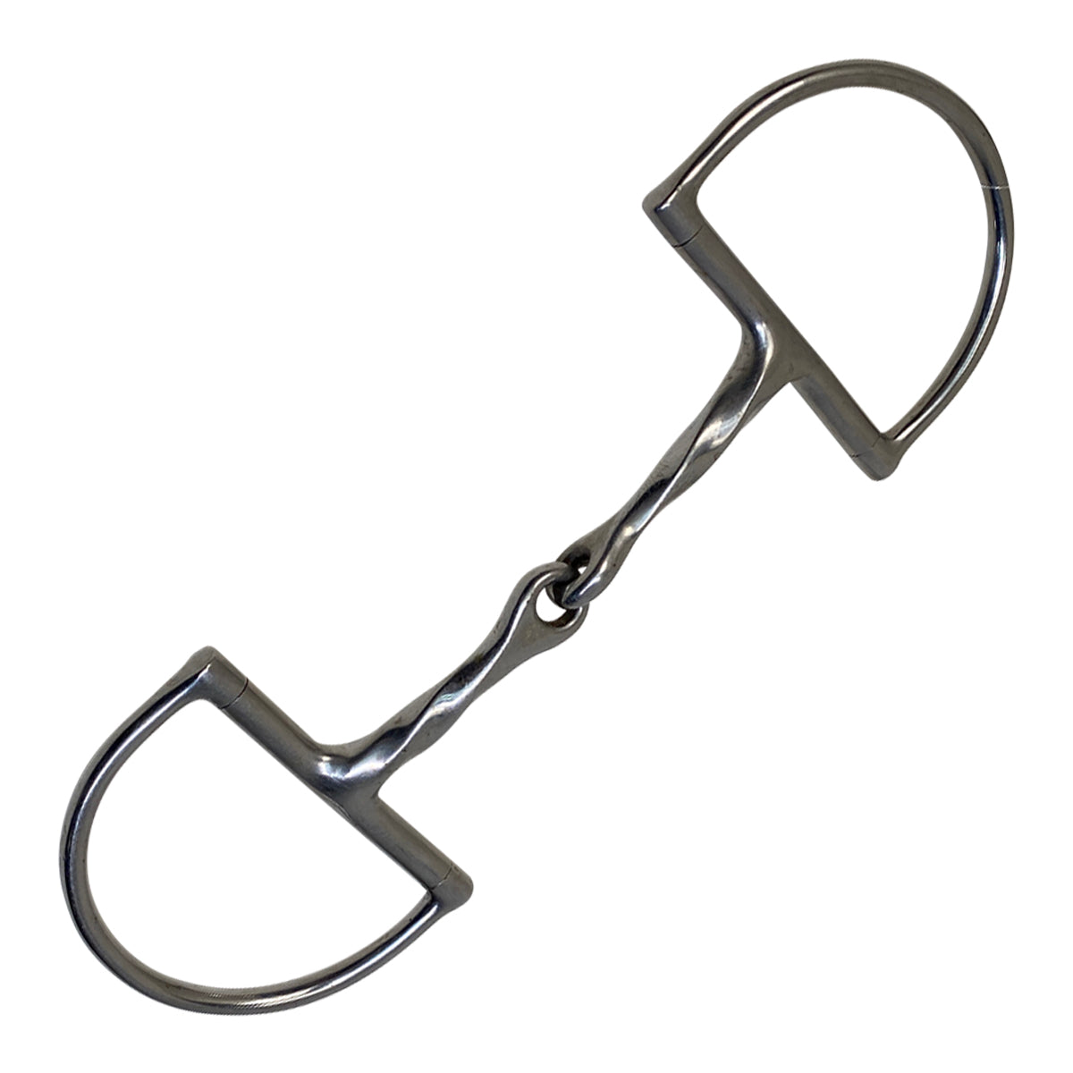 Slow Twist Single Joint Dee Ring Snaffle Bit in Stainless Steel - 5"