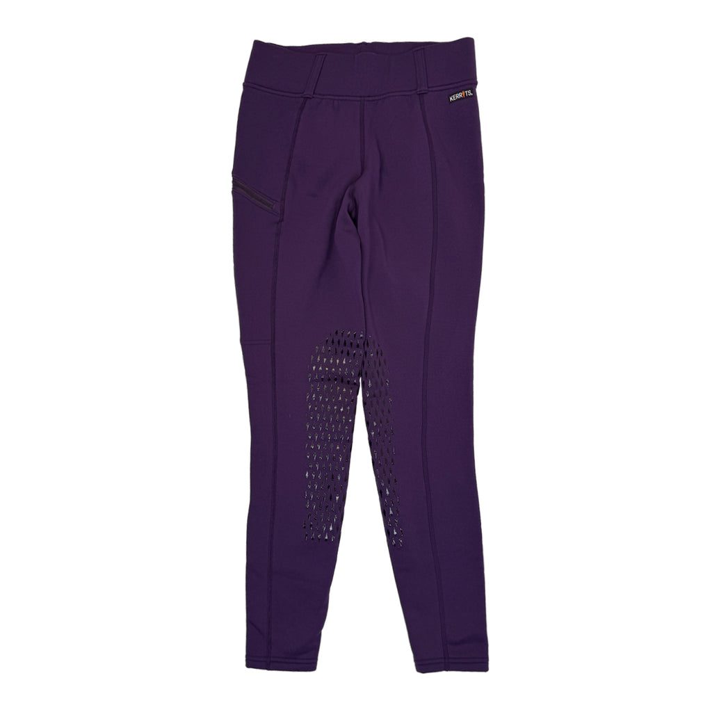 Kerrits 'Power Stretch' Knee Patch Pocket Tights in Royal Purple - Women's  Medium