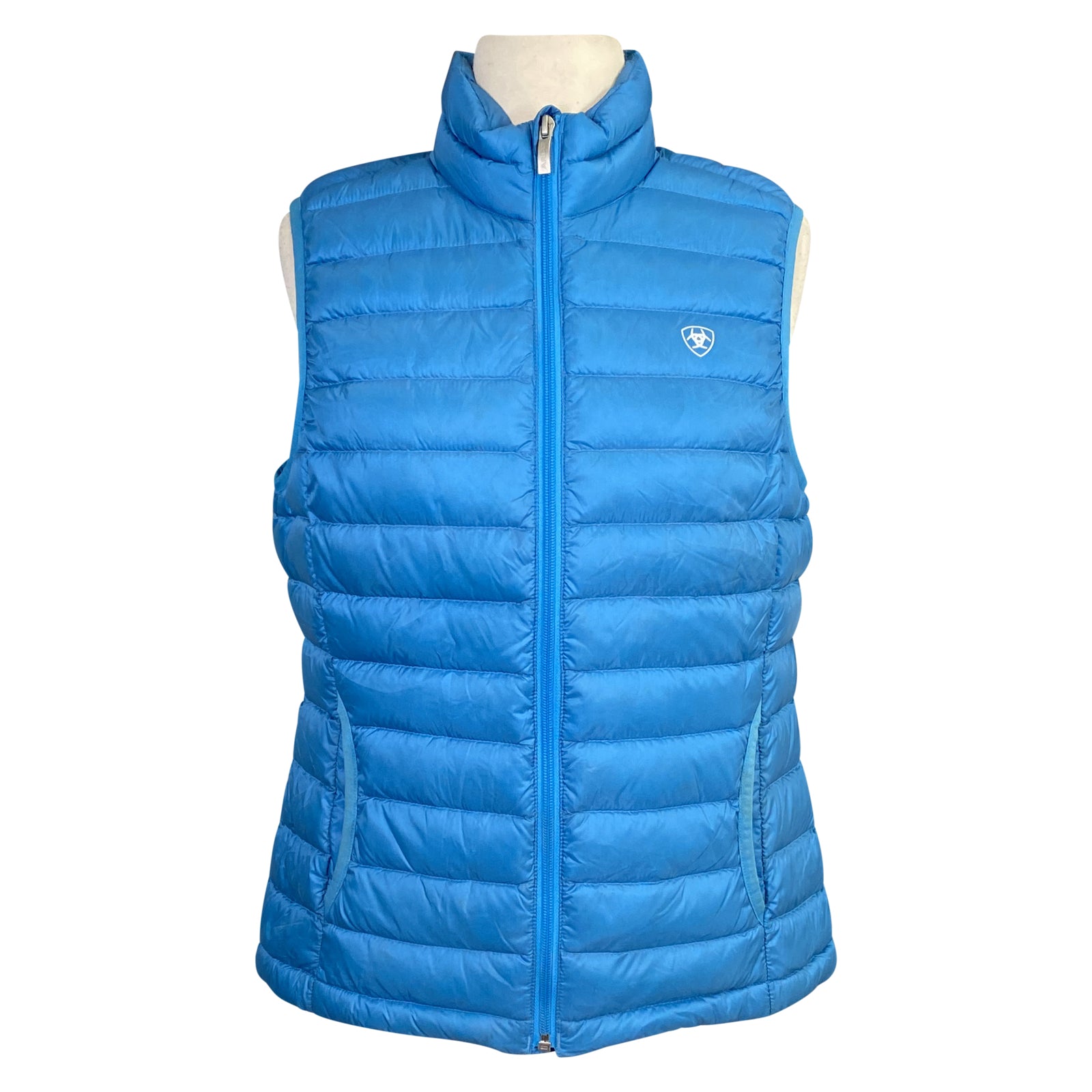 Front of Ariat 'Ideal Down' Vest in Aqua - Women's XS