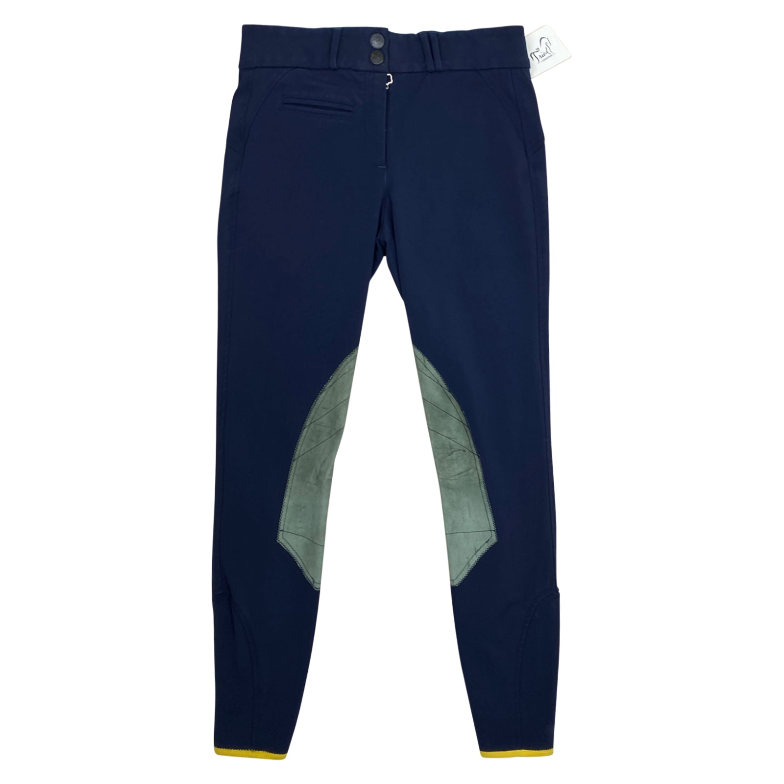 Front of Callidae 'The C Breech' Knee Patch Breeches in Navy - Women's 24