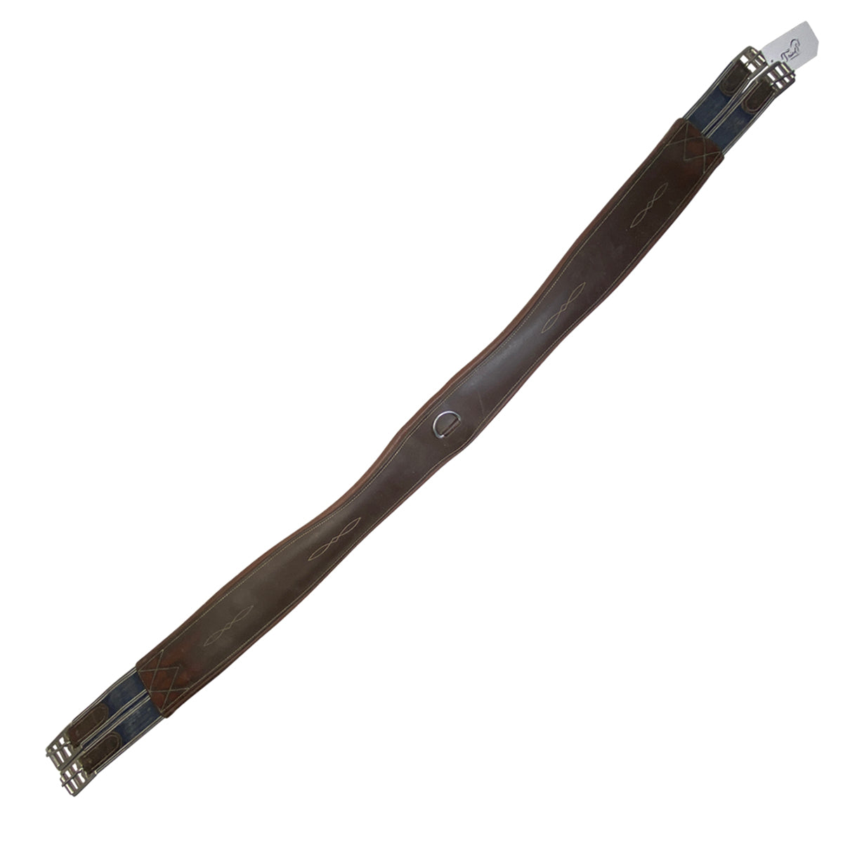 Fancy Stitched Padded Leather Girth in Brown