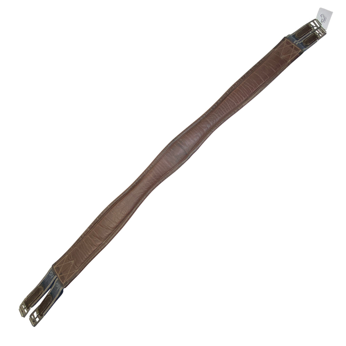 Fancy Stitched Padded Leather Girth in Brown