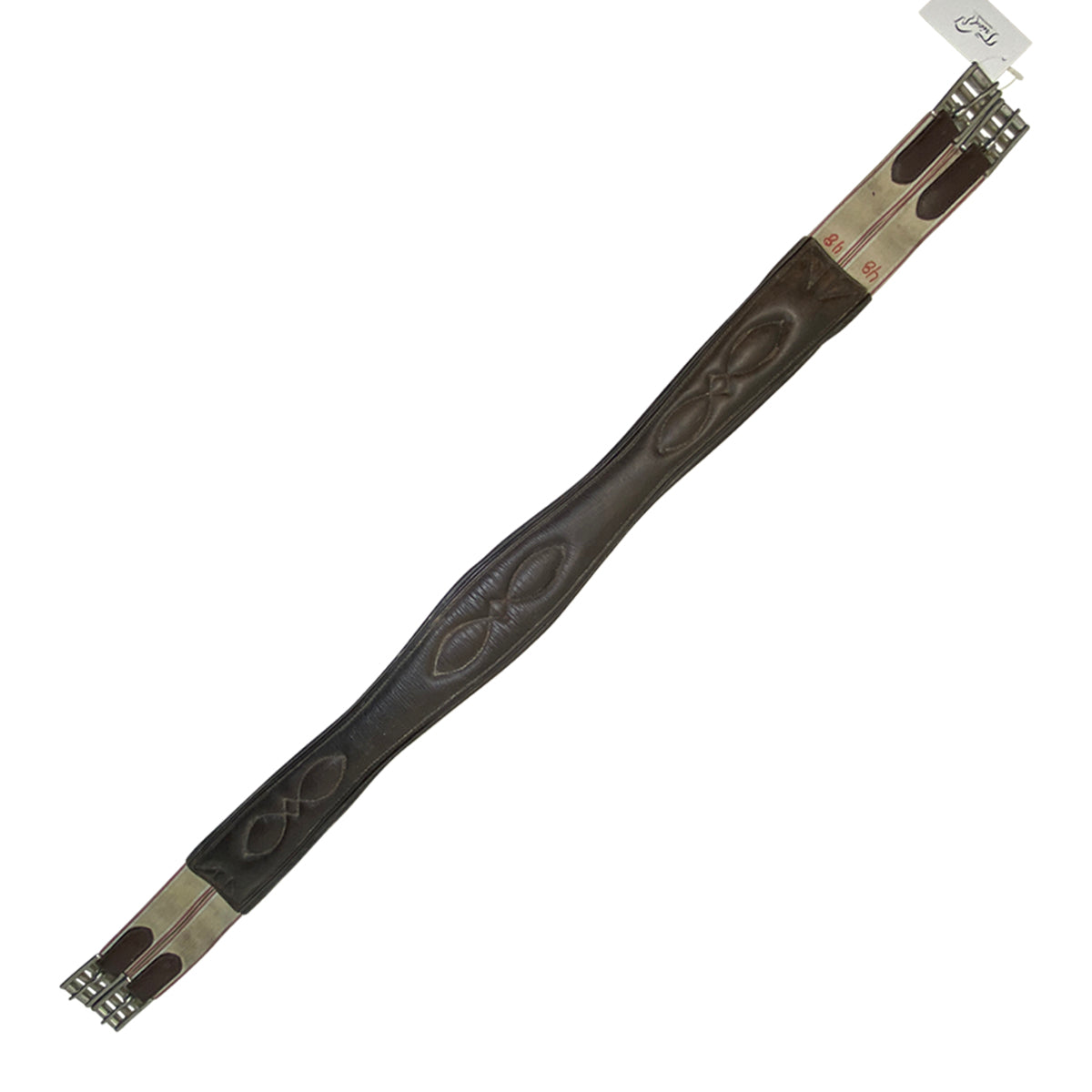 Fancy Stitched Padded Leather Girth in Brown