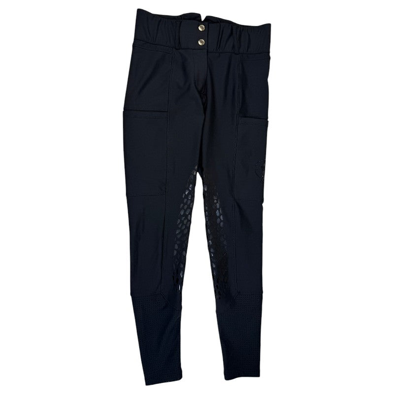 Sync Equestrian Dragon Rhinestone Breeches in Black