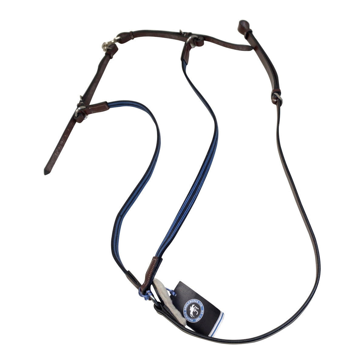 Hadfield Bridleworks Breastplate in Brown/Blue
