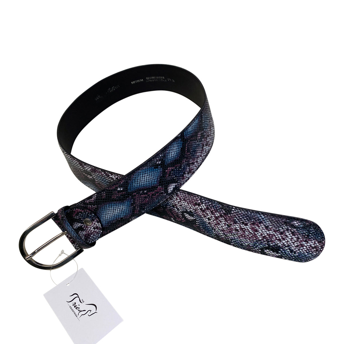Tailored Sportsman Leather Belt in Purple/Blue Snakeskin