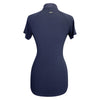 AA Platinum CleanCool Half Zip Short Sleeve Top in Black/Rose Gold Zipper - Women's Small