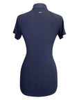 AA Platinum CleanCool Half Zip Short Sleeve Top in Black/Rose Gold Zipper - Women's Small