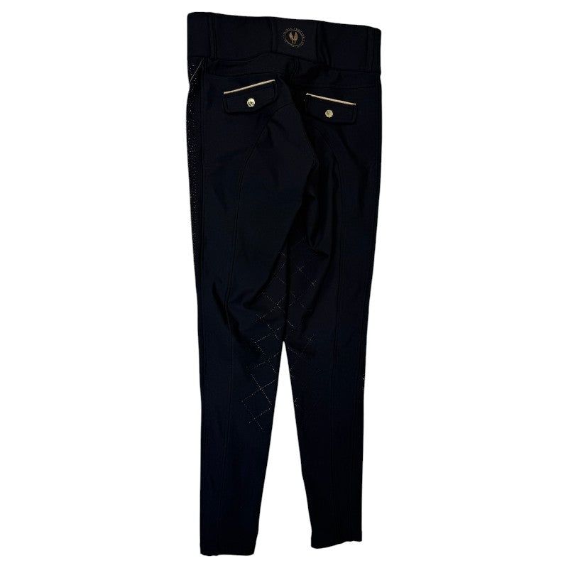Sync Equestrian Dragon Rhinestone Breeches in Black