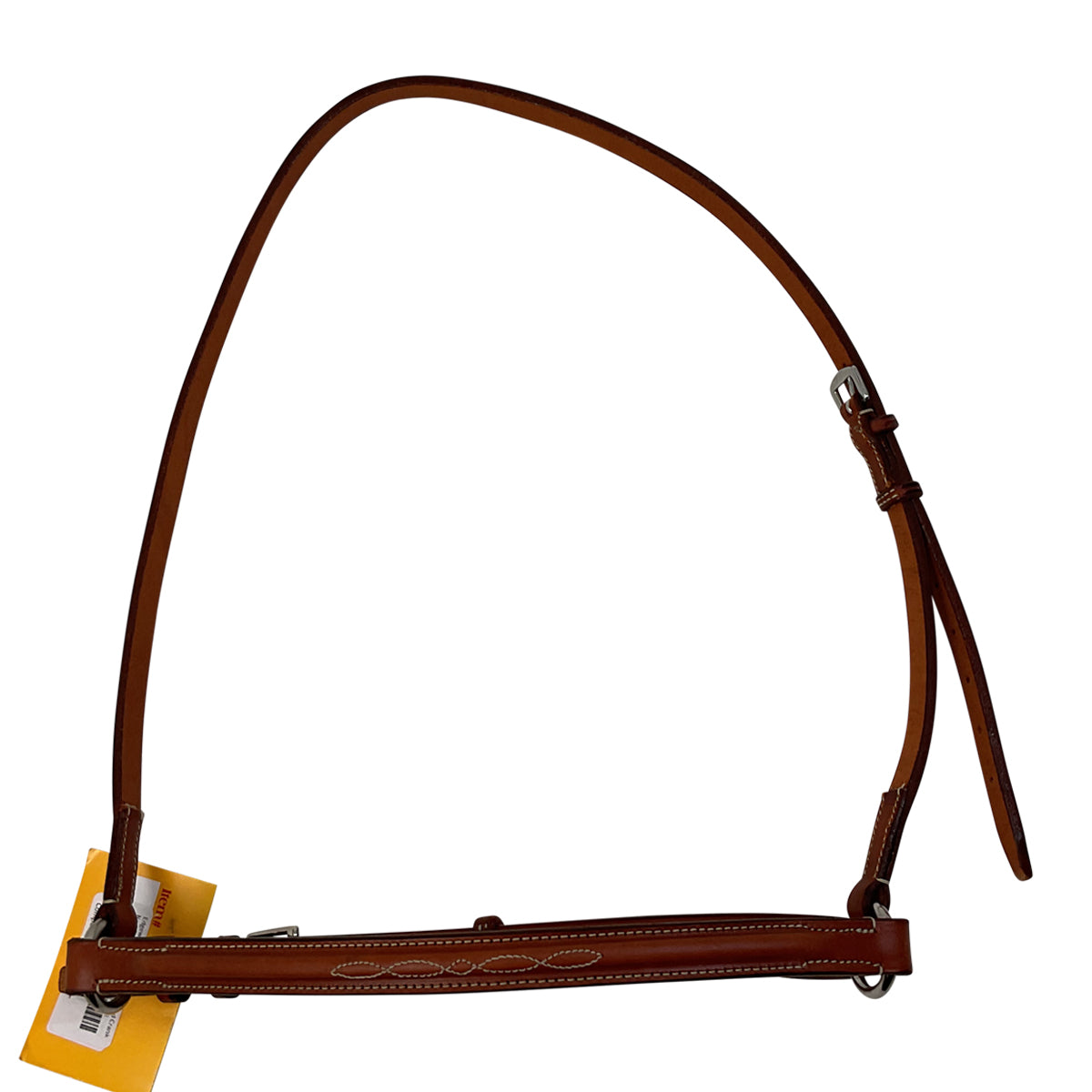 Edgewood 1" Fancy Stitch Raised Crank Noseband in Brown - Full
