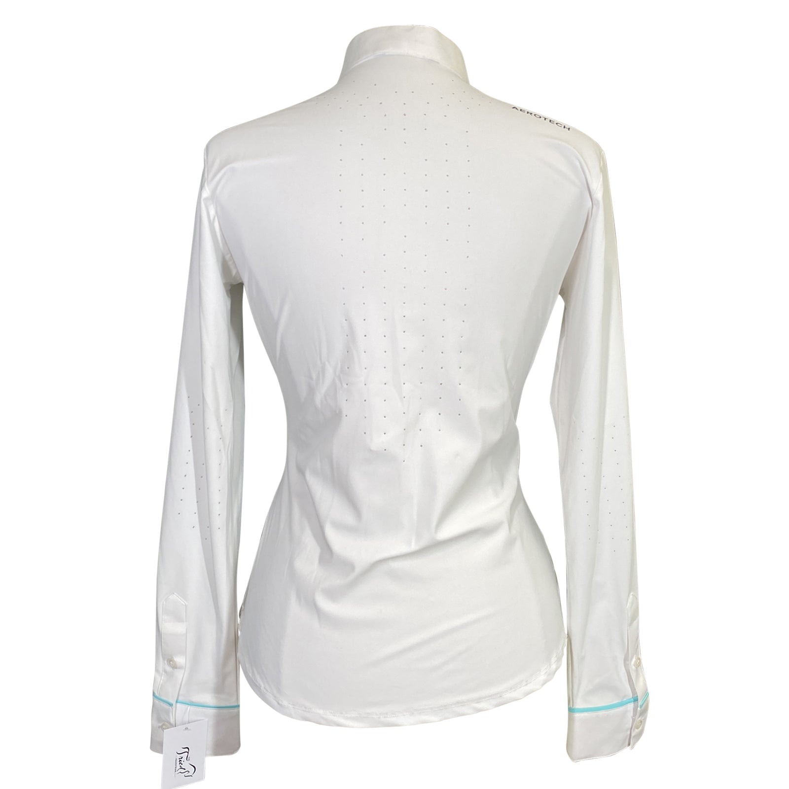Back of Horse Pilot 'Aerolight' Long Sleeve Show Shirt in White - Women's Large
