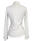 Back of Horse Pilot 'Aerolight' Long Sleeve Show Shirt in White - Women's Large