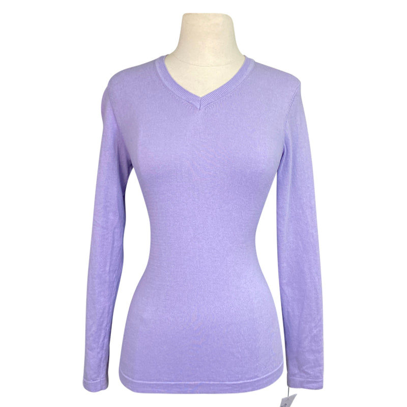 Dover Saddlery Perfect V-Neck Sweater in Lilac
