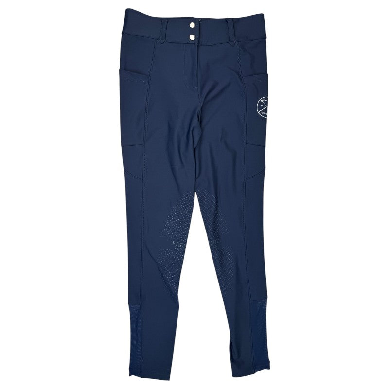 Free Ride Equestrian 'Lux' Knee Grip Breeches in Navy