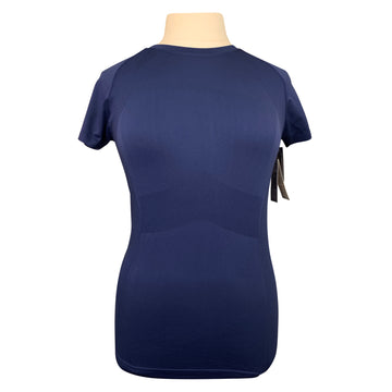 Anique Signature Short Sleeve Crew  in Blueberry