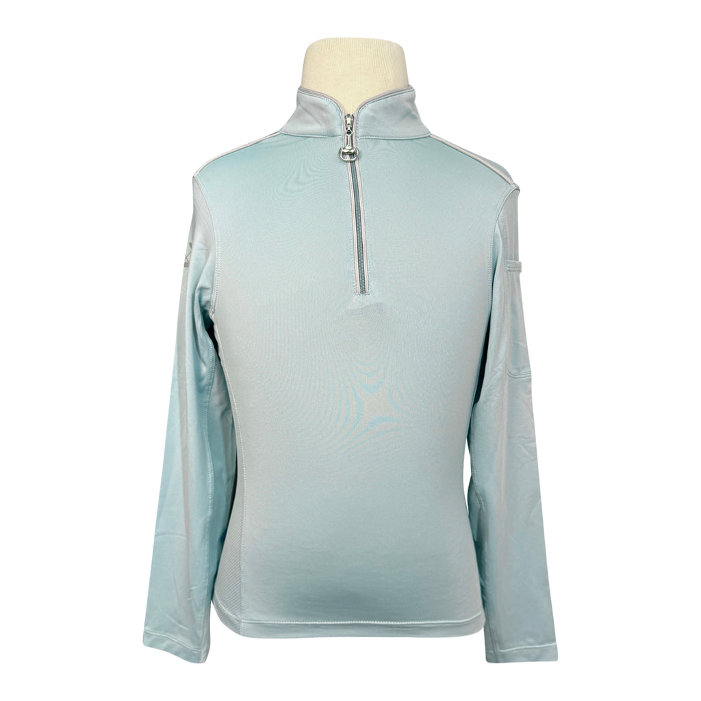 Front of Chestnut Bay Performance Rider SkyCool® Long Sleeve Youth Shirt in Silver Blue - Children's Small
