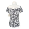 Belle & Bow Short Sleeve Show Shirt in White/Ocala Print