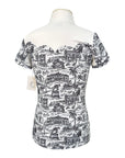 Belle & Bow Short Sleeve Show Shirt in White/Ocala Print