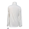 White long-sleeve shirt on a mannequin with a white background