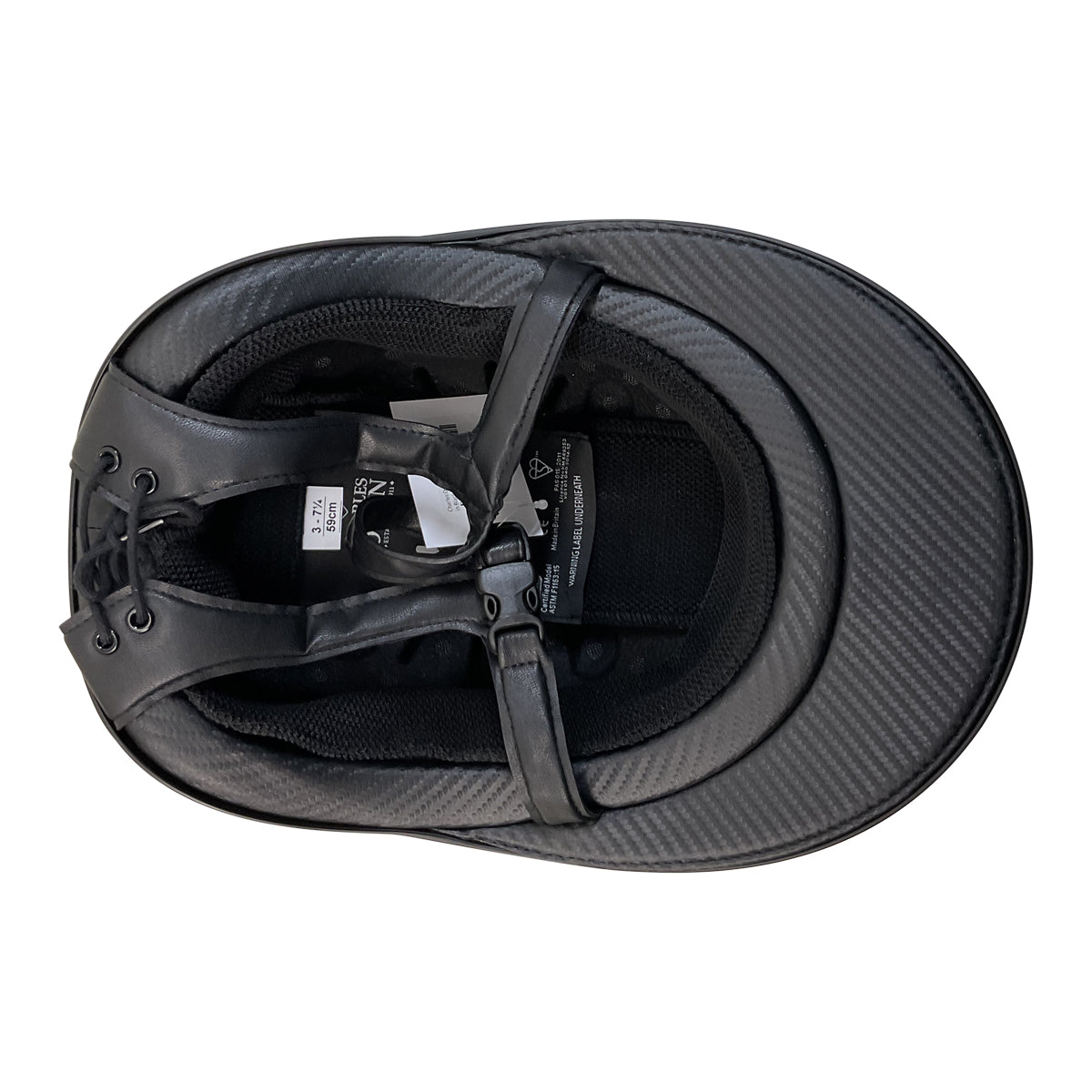 Charles Owen 'Luna' Wide Peak Helmet in Black Matte/Black Gloss 