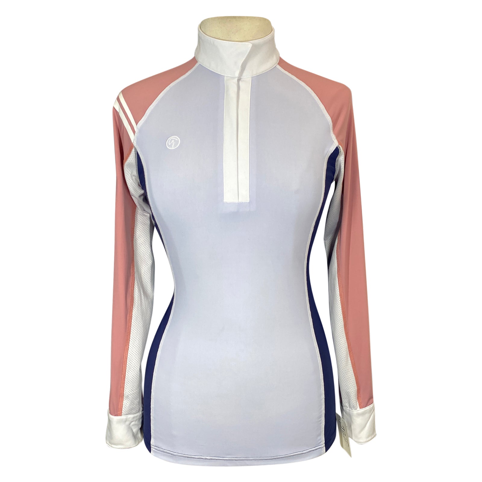 Kathryn Lily Competition Shirt in White/Navy/Rose