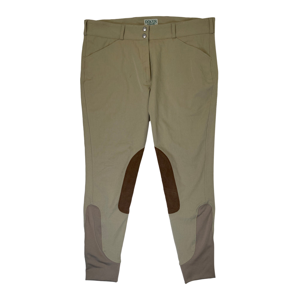 Dover Saddlery Wellesley Classic Piped Knee-Patch Breech
 in Tan - Women's 34