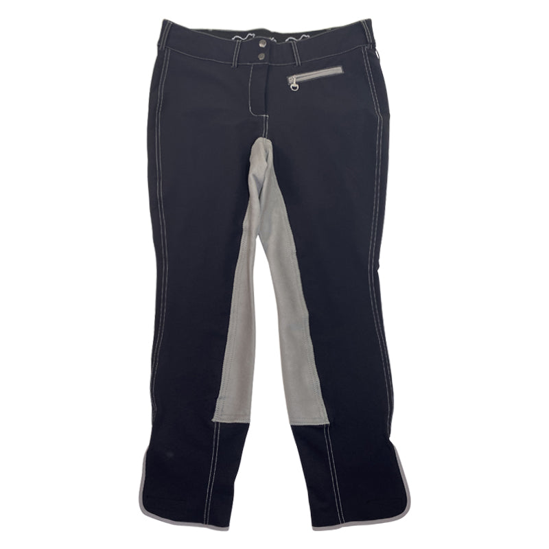 Goode Rider 'Pro Rider' Full Seat Breeches in Black/Grey - Women's 36R