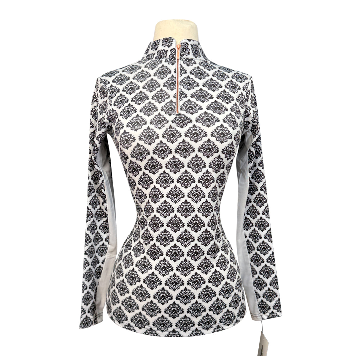 Equine &amp; Design 'Sarah' Shirt in Black Horse Damask - Women's Small