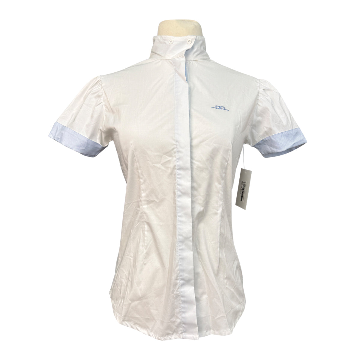 AA Platinum Short Sleeve Show Shirt in White/Light Blue
