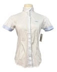 AA Platinum Short Sleeve Show Shirt in White/Light Blue
