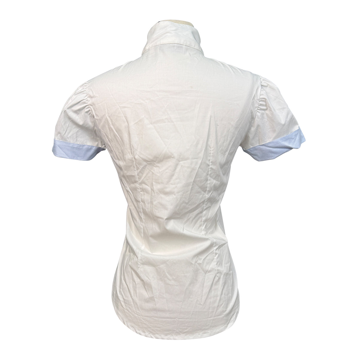 AA Platinum Short Sleeve Show Shirt in White/Light Blue