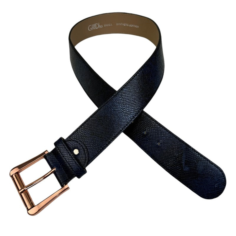 GhoDho Vegan Belt in Navy Snakeskin