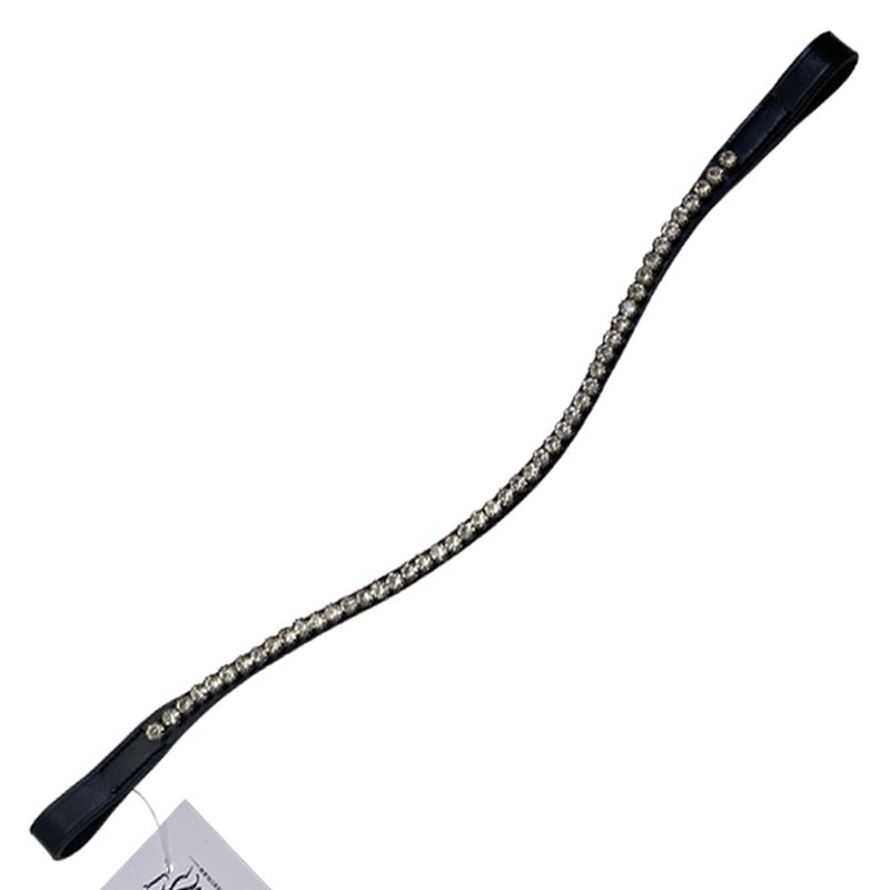Crystal SlimLine Browband in Black/Clear Crystals - 16.5