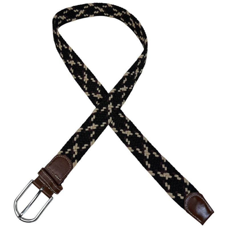 Braided Elastic Belt in Brown